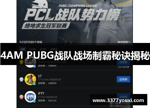 4AM PUBG战队战场制霸秘诀揭秘